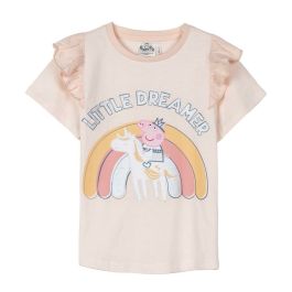 Camiseta de Manga Corta Infantil Peppa Pig Rosa claro