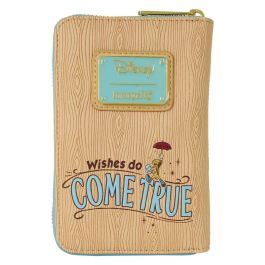 Loungefly Cartera Pinocho Disney Piel Sintética Billetera con Cremallera y Ranuras para Tarjetas Detalles en Relieve