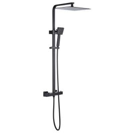 Columna de ducha OCEANIC - Mezclador termostático de cuerpo frío - Rociador alto cuadrado 30x30 cm - Negro mate Precio: 152.50000018. SKU: B1GF48RNC9