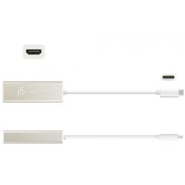 j5create JCA153 Adaptador gráfico USB 3840 x 2160 Pixeles Aluminio, Blanco