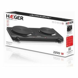 Placa Eléctrica de Cocción Haeger Negro 2 Fogones Multicolor 2250 W 2250W Placa Eléctrica de Cocción Haeger Negro 2 Fogones Multicolor 2250 W 2250W