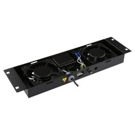 Logon RAF205BL Módulo Ventilador de Techo 2 Ventiladores, Termostato Digital, Flujo Aire 280m³/h, Negro