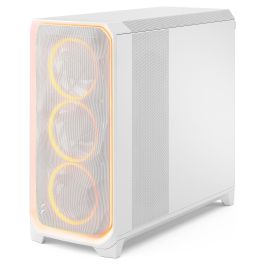 Fractal Design Meshify 3 XL Ambience Pro RGB White TG Light Tint - Caja de PC Blanca con Panel de Vidrio Templado e Iluminación