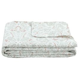 DKD Home Decor Colcha romántica floral de Poliéster 285 gsm Blanco 260x240 cm para cama de 135 a 150 cm DKD Home Decor Colcha romántica floral de Poliéster 285 gsm Blanco 260x240 cm para cama de 135 a 150 cm