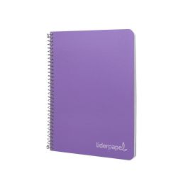 Cuaderno Espiral Liderpapel Cuarto Witty Tapa Dura 80H 75 gr Cuadro 4 mm Con Margen Color Violeta 5 unidades