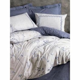 Juego de Cama con Funda Nórdica 220x240 cm y Fundas de Almohada 60x60 cm - 100% Algodón - Azul ASI8683742885726