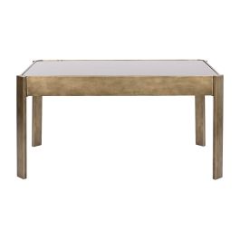 DKD Home Decor Mesa de Centro Moderna Dorada 62 x 53 x 102 cm de Metal y Cristal Desmontable