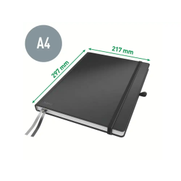 Leitz Cuaderno A4 Tapa Dura Encolado Completo 80 Hojas Cuadro 5 Mm Color Rojo