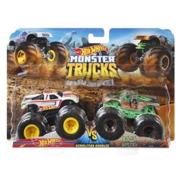 Hot Wheels - Conjunto de 2 vehículos de doble demolición Monster Truck - Autos pequeños - 3 años y +