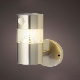 Lumineo Luz Solar de Pared Inox con Sensor de Movimiento Luz Cálida 15-150lm Ø12x16cm