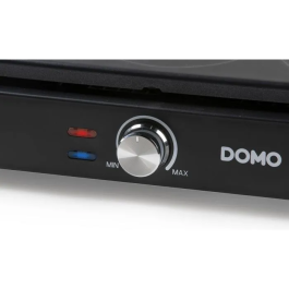 Domo DO8717P Crepera, 1000 W, Prepara 6 Crepes de 11.5 cm, Termostato Regulable, Color Negro con Madera