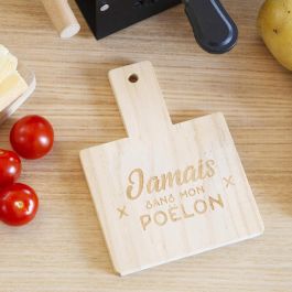 Juego de 4 Salvamantel Raclette Bistrot Madera de Pino con Frase Grabada 10x13.5 cm