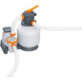 Bestway Filtro de Arena con Prefiltro 7,57 m³/h y Dispensador ChemConnect para Piscinas de 1.100-54.500 L - Blanco