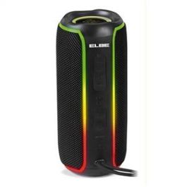 Elbe ALT-N12-TWS Altavoz Bluetooth 20W TWS, Resistente al Agua IPX6, con Luces LED, Negro