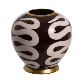 Jarrón Blanco-Marrón Porcelana 20 X 20 X 21 cm Precio: 89.0076. SKU: B1G5AQEJTL