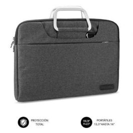 Subblim SUB-LS-1BS0002 Maletín Funda Business para Portátil 13.3-14 Pulgadas Gris, Acolchado, Asas Retráctiles, Correa Hombro, Adaptable Trolley