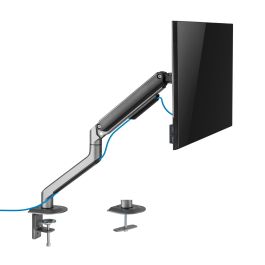 Tooq Soporte Mesa TV 17-32 Pulgadas Gris, VESA 75x75/100x100, Ajustable en Altura, Inclinación y Rotación