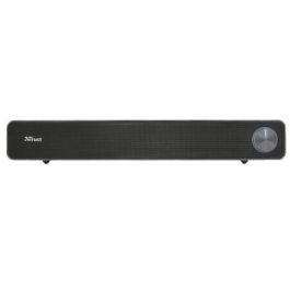 Trust Barra de Sonido Arys 22946 para PC, 12W, 2.0, USB, Auxiliar, Compacta y Elegante, Diseño Horizontal, Control de Volumen Iluminado, Ideal para Escritorio