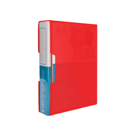 Liderpapel Carpeta Personalizable 100 Fundas Polipropileno DIN A4 Rojo Translucido con Cajetín
