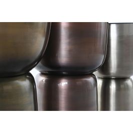 DKD Home Decor Macetero Moderno Fashion golden 23 Dorado Cobrizo Metal Set de 3 Piezas 40 x 40 x 62 cm