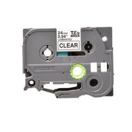 BROTHER Cinta laminada transparente/negro 24mm