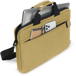 Dicota Maletín BASE XX Slim Case 13-14.1" Bandolera Marrón Camel para Portátil, Resistente a Golpes D31960