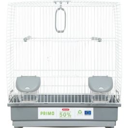 Zolux ZOL3336021042314 Jaula para pájaros Carla de plástico reciclado - Incluye 2 perchas, 2 comederos y columpio