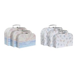 DKD Home Decor Cajas de Almacenaje Organizadoras Infantiles Kids Multicolor - Set de 6 Piezas de Cartón y Metal, Medidas 28x9.5x20 cm