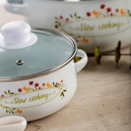 Quid Cacerola Acero Esmaltado Memory 20 cm Multicolor Antiadherente Apta Todo Tipo de Cocinas