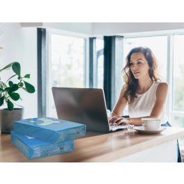 Q-connect Papel Color Din A4 80gr Azul Intenso Paquete de 500 Hojas