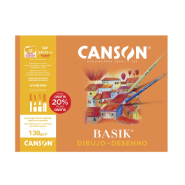 Canson Minipack Dibujo Basik Papel para Dibujo 10 Hojas 130 gr Recuadro 24x32 cm