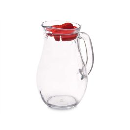 Jarra Bistro Rojo Transparente Vidrio Plástico 1 L