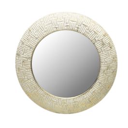 Espejo de pared Home ESPRIT Blanco Dorado Oriental 73 x 7 x 73 cm