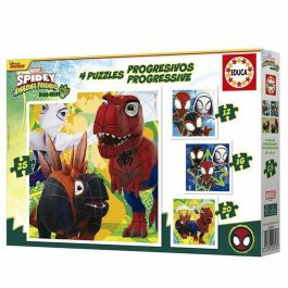 Educa Puzzles Progresivos Dino Spidey EDU8412668203433 - 12+16+20+25 piezas