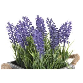 DKD Home Decor Planta Lila 15 x 20 x 15 cm (6 Unidades) Plástico y Madera