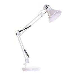 DKD Home Decor Lámpara de Sobremesa Estilo Escandinavo Blanca Metal Flexo para Oficina Casquillo E27 50W 39x69x22 cm