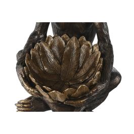 DKD Home Decor Figura Mono Marron Dorado Resina 37 x 50 x 40 cm