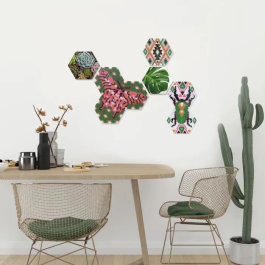 Ses Creative Beedz Art Baldosas hexagonales botánicas con cuentas para planchar y pegatinas