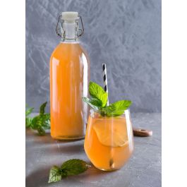 La Mediterranea Botella Vidrio Tapon Clasico 1L