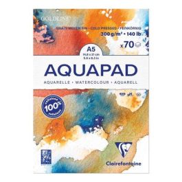 Bloc De Dibujo Clairefontaine Aquapad Encolado Blanco Grano Medio-Fino Tecnicas Humedas A5 300G 70H (Set de 3) Precio: 28.49999984. SKU: B1ATVZNTTZ