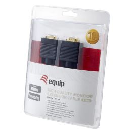 EQUIP Cable VGA Verl. HD15 St/Bu 1.80m 1024x768/60Hz sw Blister 218130