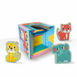 Playset SES Creative Block tower to stack with animal figurines 10 Piezas