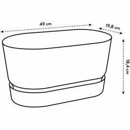 Plantera ovalada Greenville - Plastic - Ø50 - Ciment vivo