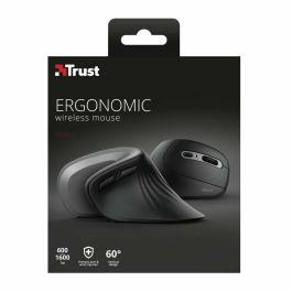 Trust Ratón Ergonómico Vertical Verro Inalámbrico 600-1600Dpi Gris-Negro