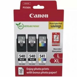 Cartucho de Tinta Original Canon PG-540L + CL-541 XL Multipack Alta Capacidad/ 2x Negro/ Tricolor + Papel Fotográfico Precio: 85.49999997. SKU: B132G46VXP