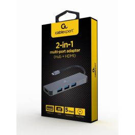 Hub USB GEMBIRD A-CM-COMBO2-01 Gris