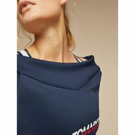 Sudadera sin Capucha Mujer Tommy Hilfiger Crop V Neck Azul oscuro