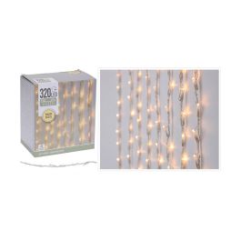 Basics Cortina de LEDs 320 Blanco Cálido 5 Funciones Efecto Cascada 1x2m