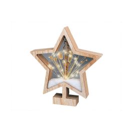 Estrella de madera con microleds 4x26x28cm 25 leds Precio: 18.029000605. SKU: S7912895