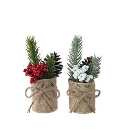Everlands Maceta de yute pequeña, 2 modelos hojas/piñas/bayas, decoración para interior, Ø5 x 15 cm Precio: 2.98999954. SKU: B1ABCXNGJP
